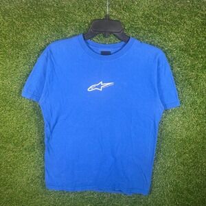 Alpinestars Racing Ahead Blue Graphic T-Shirt Mens Small S Short Sleeve Tee